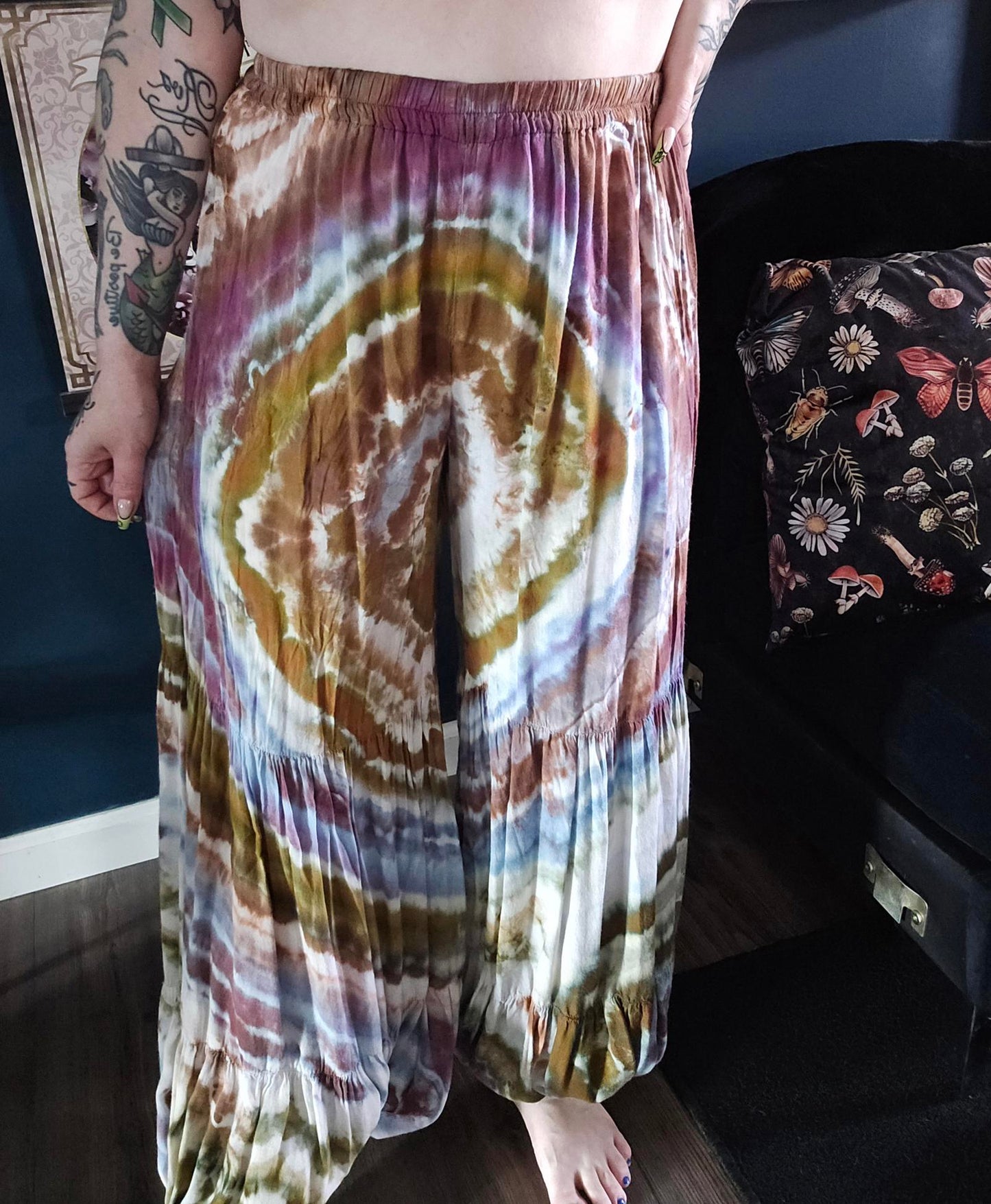 Custom tie dyed harem pants casual bohemian earthy