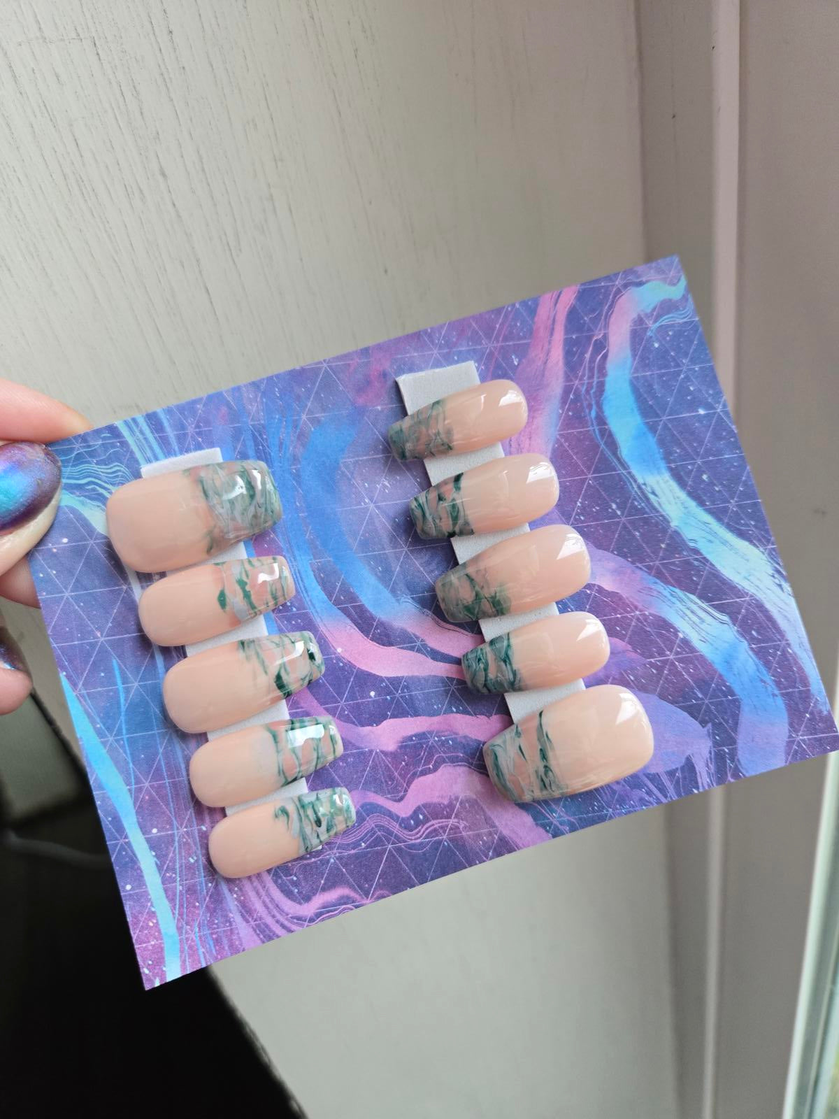 Camo french press on nails custom made