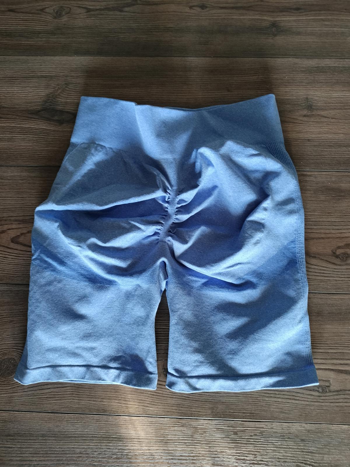 Blue scrunch butt activewear shorts