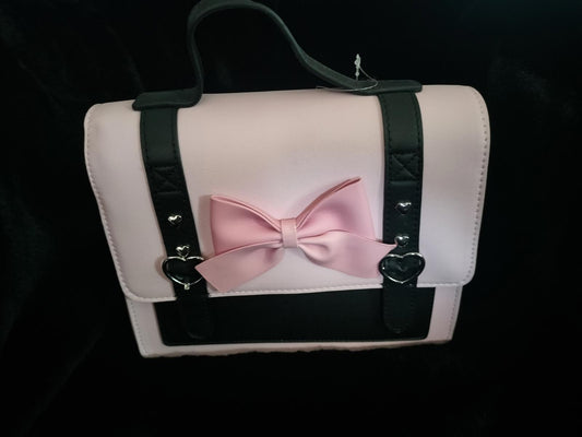 NWT Hot topic pink and black kawaii pastel goth satchel handbag