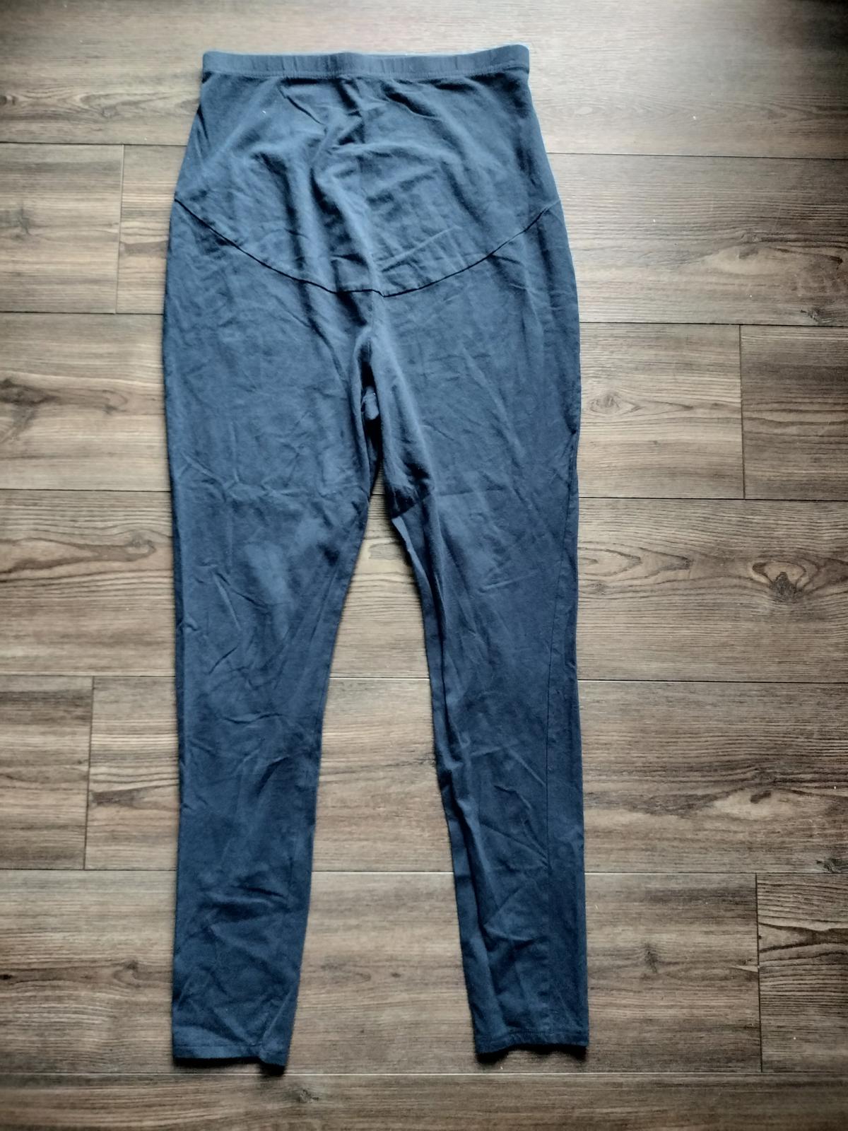 Blue maternity leggings stretchy