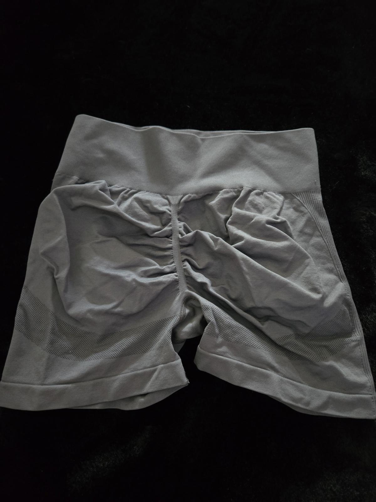 Grey scrunch butt activewear shorts