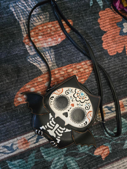 Novelty skeleton owl handbag crossbody purse