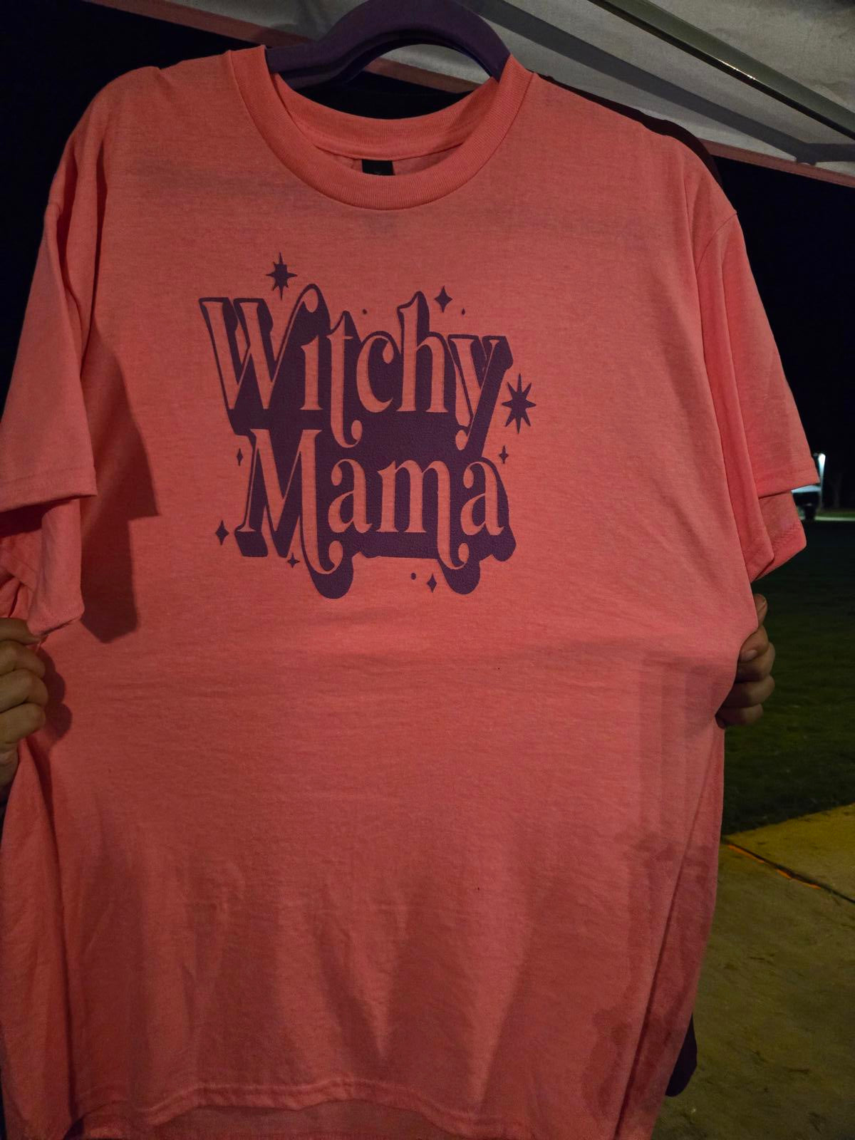 Pink witchy mama t shirt